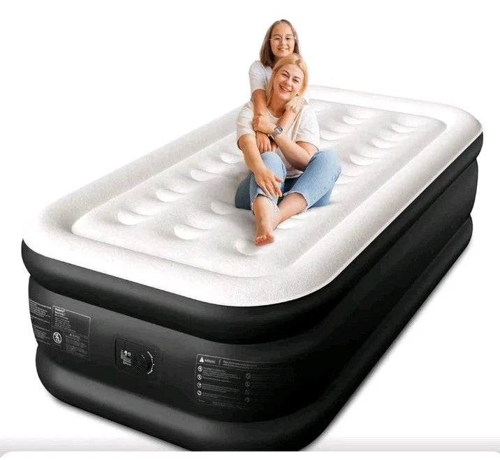 Twin XL Air Mattress with Built-in Pump, 18" Raised Comfort, 80" Length