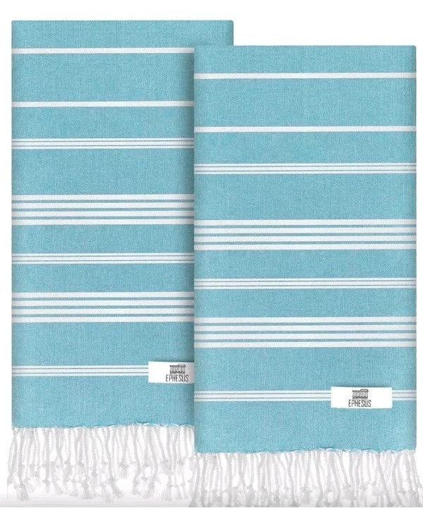 Turkish Hand Towels - Set of 4 18" x 30" Decorative Boho Hand Towel Turquoise