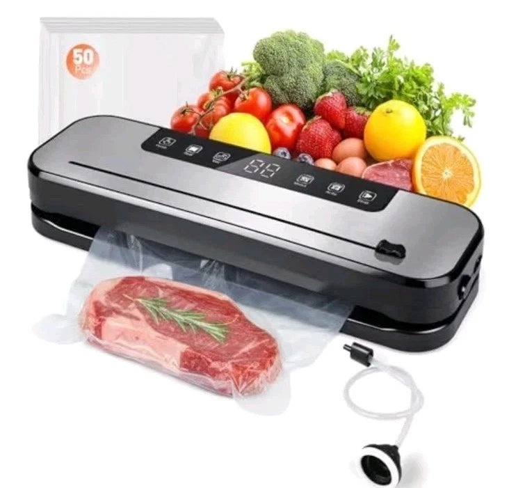 Vacuum Sealer for Food, 75KPA Suction Food Saver with Dry/Moist Modes & Digital